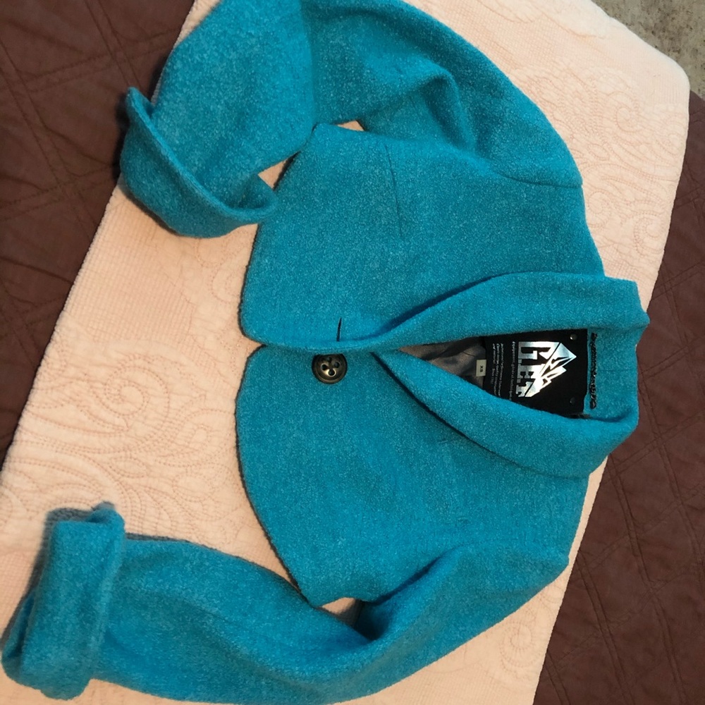 Wool blend crop jacket